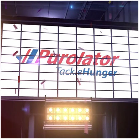 Client: Purolator - Titre: Purolator Tackle Hunger re-edit - with Mark Cohon covered with images